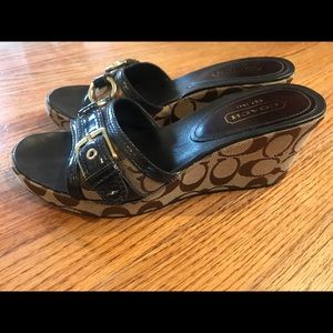 Brown Coach sandals. Size 6.5.